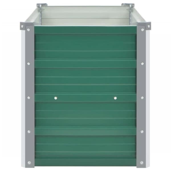 vidaXL Odlingslåda upphöjd galvaniserat stål 160x40x45 cm grön