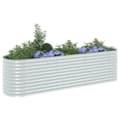 Miniatyrbilde 4 av 10: vidaXL Høybed 320x80x81 cm galvanisert stål sølv