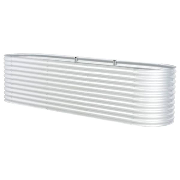 vidaXL Høybed 320x80x81 cm galvanisert stål sølv