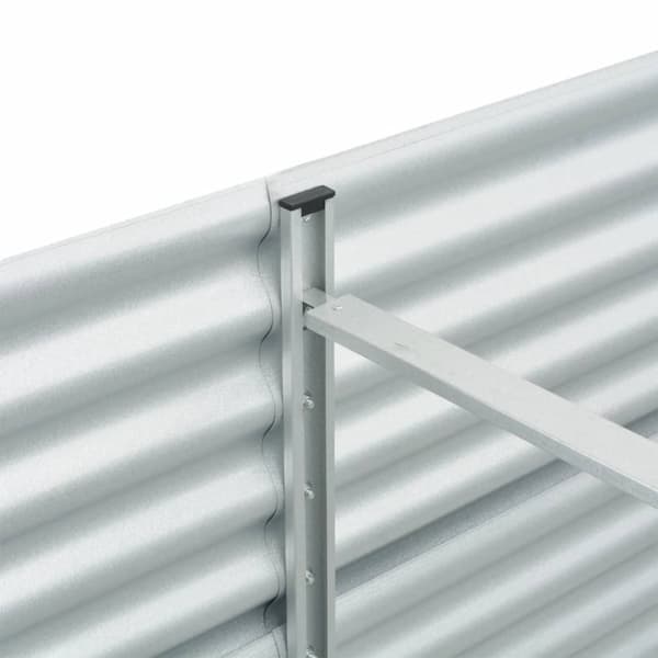 vidaXL Høybed 320x80x81 cm galvanisert stål sølv