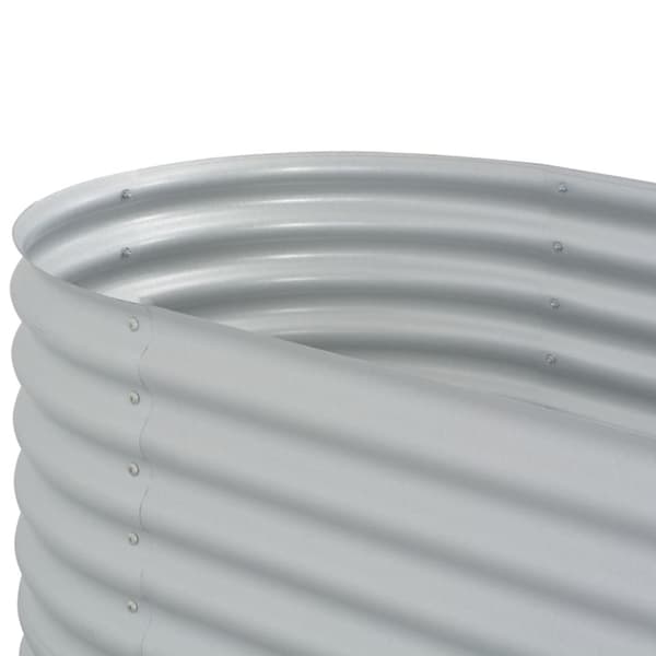 vidaXL Høybed 400x80x81 cm galvanisert stål sølv