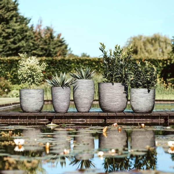 Capi Plantevase Nature Rib elegant lav 46x58 cm antrasitt KOFZ783