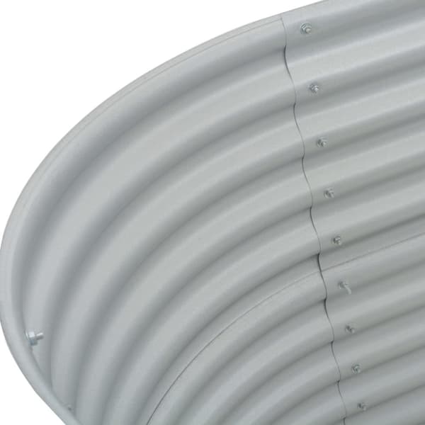 vidaXL Høybed 160x80x44 cm galvanisert stål sølv
