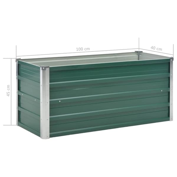 vidaXL Høybed galvanisert stål 100x40x45 cm grønn