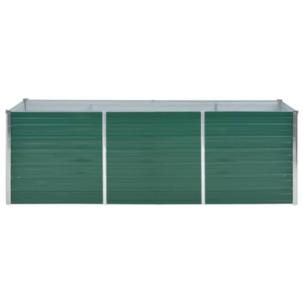 vidaXL Høybed galvanisert stål 240x80x77 cm grønn