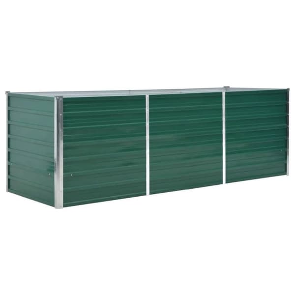 vidaXL Høybed galvanisert stål 240x80x77 cm grønn