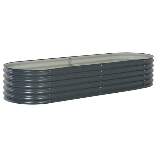 vidaXL Høybed 240x80x44 cm galvanisert stål grå