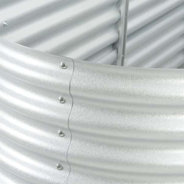 vidaXL Odlingslåda upphöjd galvaniserat stål 240x80x81 cm silver