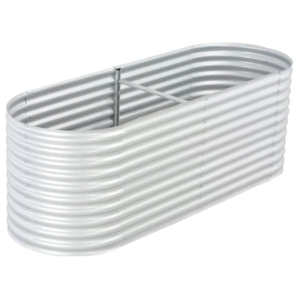 vidaXL Høybed 240x80x81 cm galvanisert stål sølv