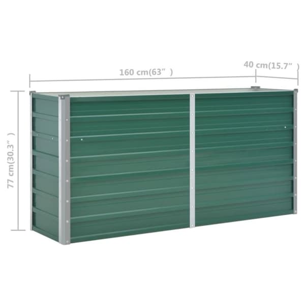 vidaXL Høybed galvanisert stål 160x40x77 cm grønn