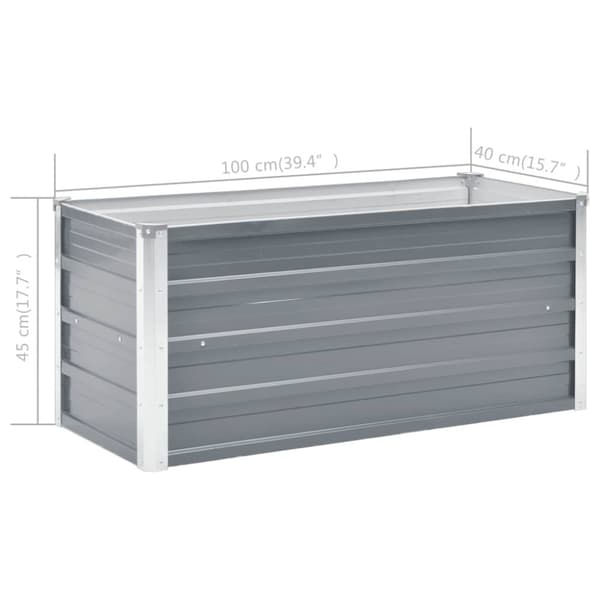 vidaXL Høybed galvanisert stål 100x40x45 cm grå
