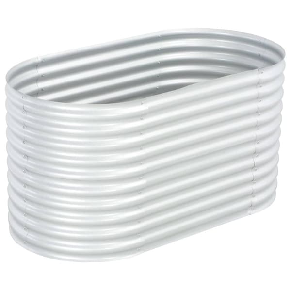 vidaXL Odlingslåda upphöjd galvaniserat stål 160x80x81 cm silver