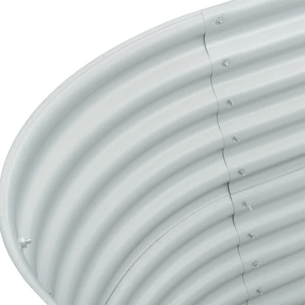 vidaXL Odlingslåda upphöjd galvaniserat stål 160x80x81 cm silver