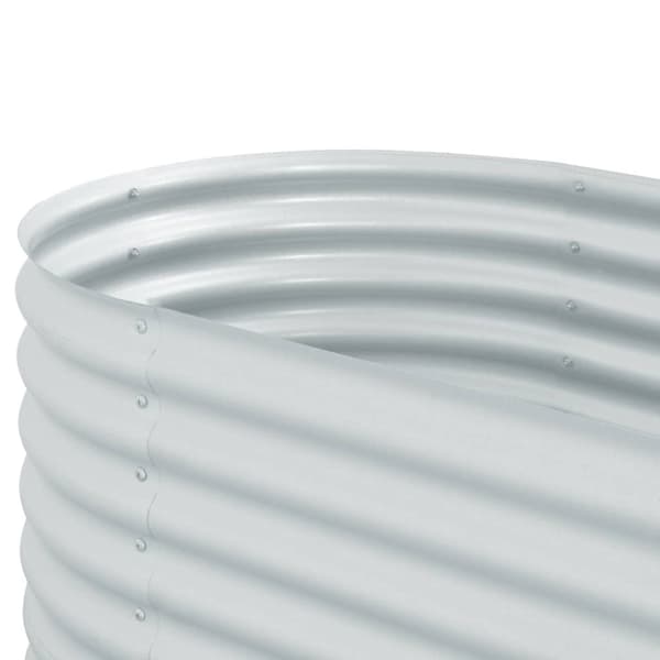vidaXL Odlingslåda upphöjd galvaniserat stål 160x80x81 cm silver