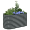 Miniatyrbilde 4 av 9: vidaXL Høybed 160x80x81 cm galvanisert stål grå