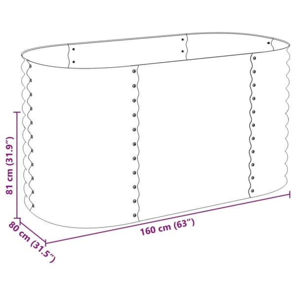 vidaXL Høybed 160x80x81 cm galvanisert stål grå