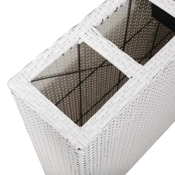 vidaXL forhøjet plantekasse med 4 krukker polyrattan hvid