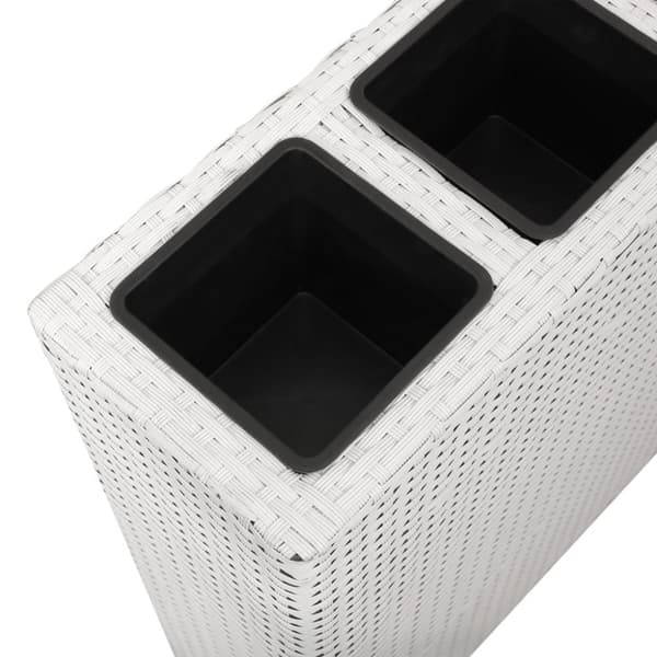 vidaXL forhøjet plantekasse med 4 krukker polyrattan hvid
