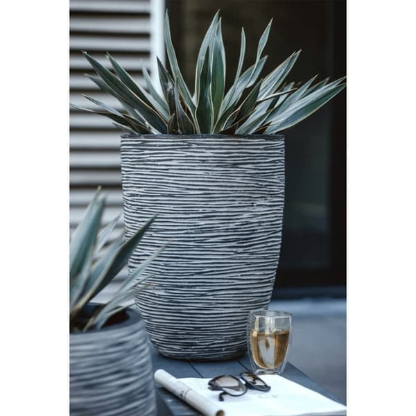 Capi Plantevase Nature Rib elegant lav 36x47 cm antrasitt KOFZ782