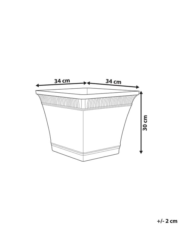 Kruka Persikofärg Stenblandning 34 x 34 x 36 cm Fyrkantig Utomhus Väderbeständig
