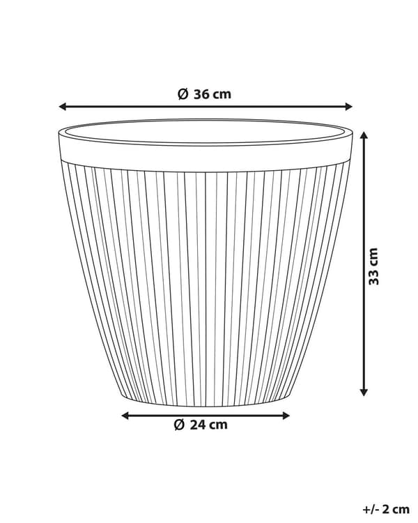 Plantekrukke Grå Stenblanding ø 36 x 33 cm Rund Urtepotteskjuler UV Vejr Bestandig Frost med Afløbshuller til Udendørs Terrasse Have Tilbehør