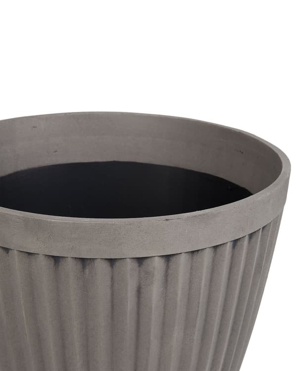 Plantekrukke Grå Stenblanding ø 36 x 33 cm Rund Urtepotteskjuler UV Vejr Bestandig Frost med Afløbshuller til Udendørs Terrasse Have Tilbehør