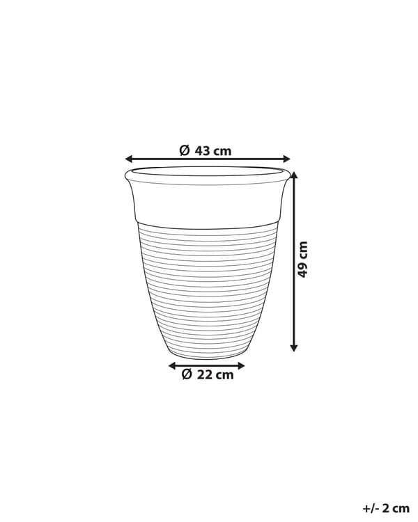 Urtepotteskjuler Brun Stenblanding Polyresin ø 43 cm Rund Blomsterkrukke UV-resistent med Afløbshuller Udendørs Terrasse Have Tilbehør