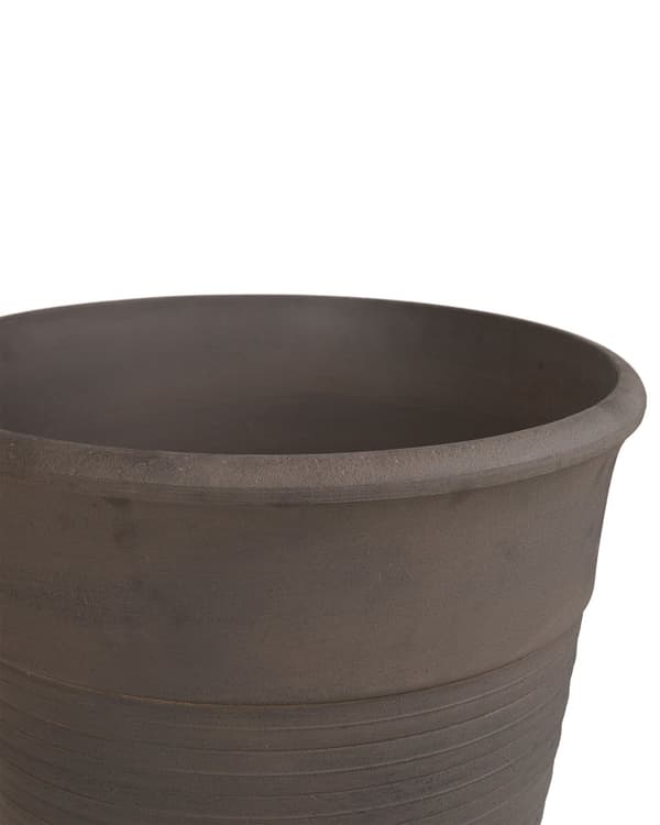 Urtepotteskjuler Brun Stenblanding Polyresin ø 43 cm Rund Blomsterkrukke UV-resistent med Afløbshuller Udendørs Terrasse Have Tilbehør