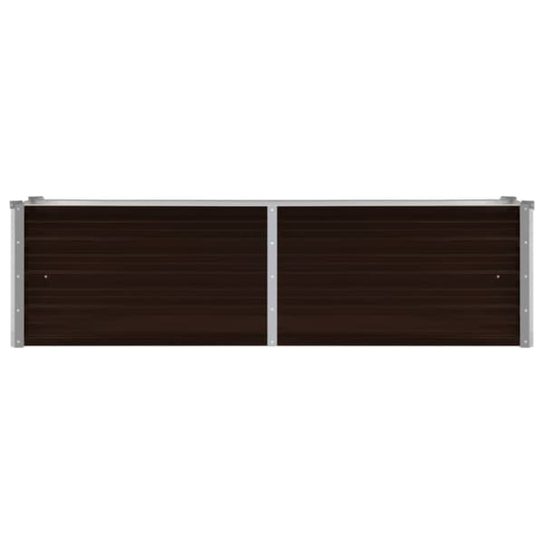 vidaXL Odlingslåda upphöjd brun 160x40x45 cm galvaniserat stål