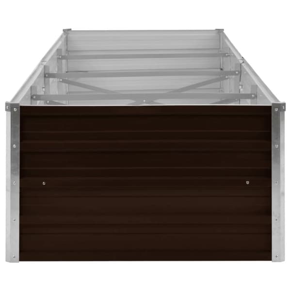 vidaXL Odlingslåda upphöjd brun 320x80x45 cm galvaniserat stål