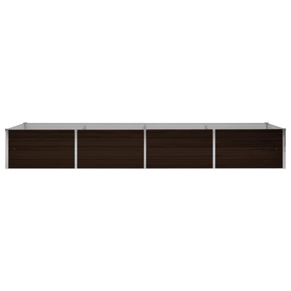 vidaXL Odlingslåda upphöjd brun 320x80x45 cm galvaniserat stål