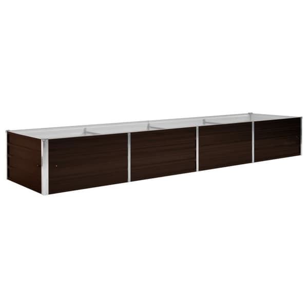 vidaXL Odlingslåda upphöjd brun 320x80x45 cm galvaniserat stål