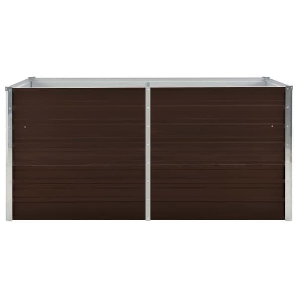 vidaXL Hevet blomsterkasse brun 160x80x77 cm galvanisert stål