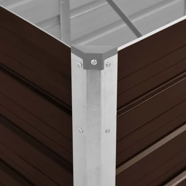 vidaXL hævet plantekasse 240x80x45 cm galvaniseret stål brun