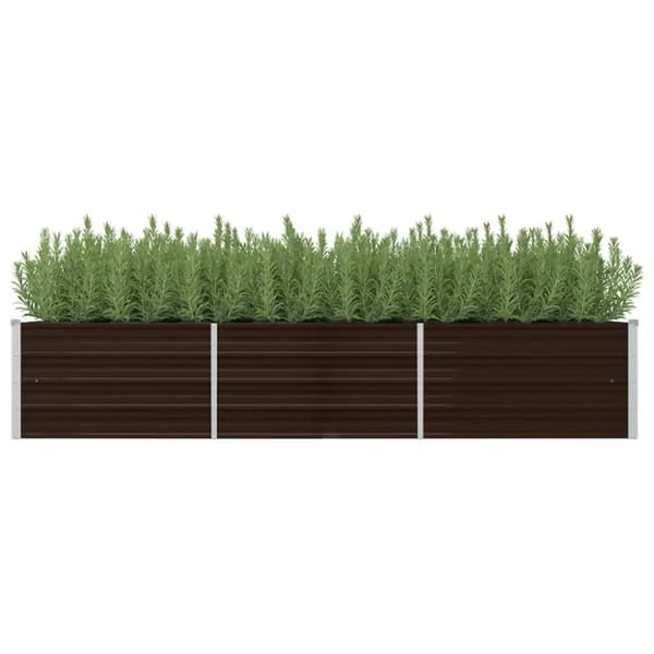 vidaXL hævet plantekasse 240x80x45 cm galvaniseret stål brun