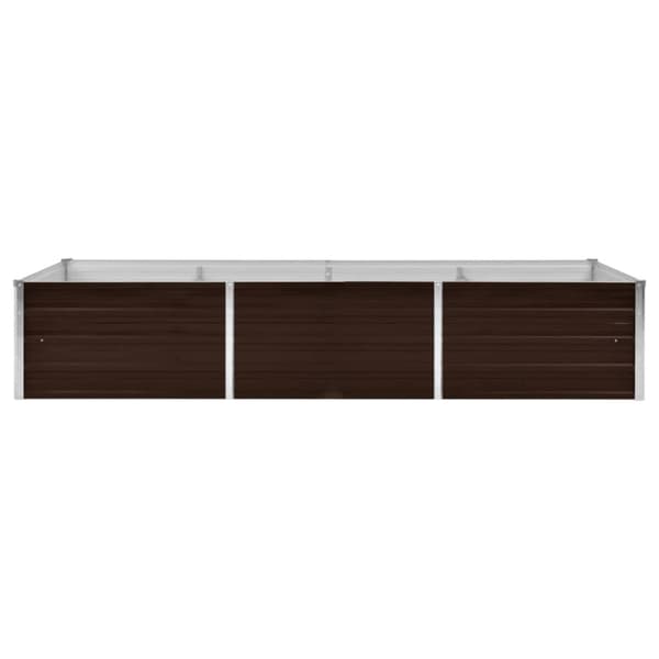 vidaXL hævet plantekasse 240x80x45 cm galvaniseret stål brun