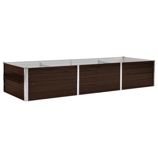 vidaXL hævet plantekasse 240x80x45 cm galvaniseret stål brun