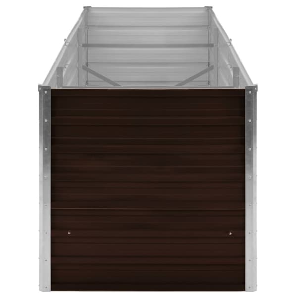 vidaXL Korotettu kukkalaatikko ruskea 240x80x77 cm galvanoitu teräs