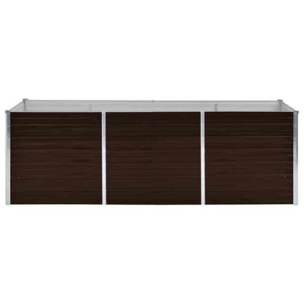 vidaXL Korotettu kukkalaatikko ruskea 240x80x77 cm galvanoitu teräs