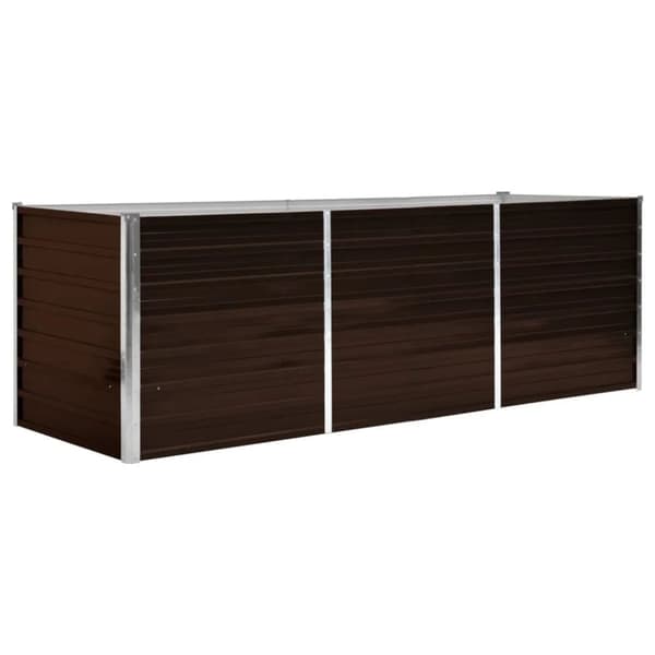 vidaXL hævet plantekasse 240x80x77 cm galvaniseret stål brun