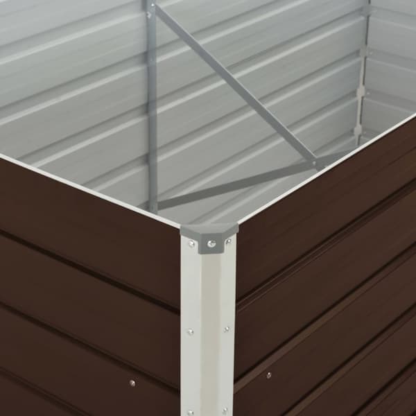 vidaXL hævet plantekasse 160 x 80 x 77 cm galvaniseret stål brun