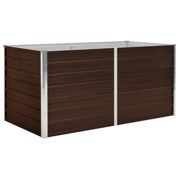 vidaXL hævet plantekasse 160 x 80 x 77 cm galvaniseret stål brun