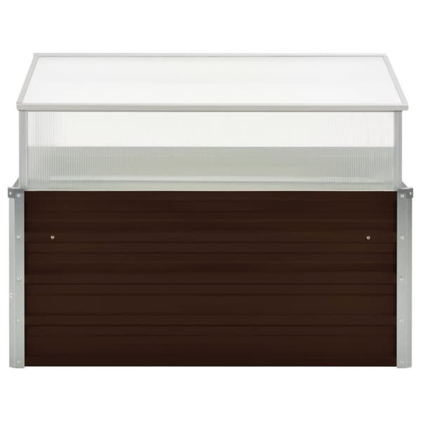 vidaXL drivhus 100 x 100 x 85 cm galvaniseret stål brun