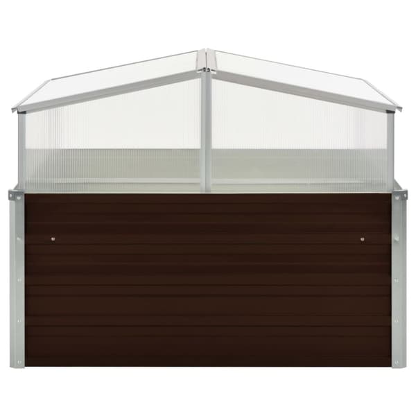 vidaXL drivhus 100 x 100 x 85 cm galvaniseret stål brun