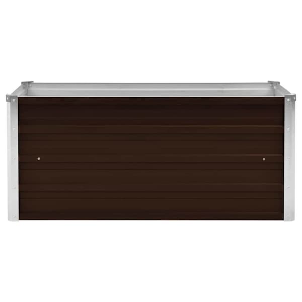 vidaXL Korotettu kukkalaatikko ruskea 100x40x45 cm galvanoitu teräs