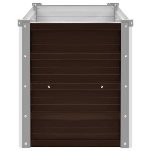 vidaXL Korotettu kukkalaatikko ruskea 100x40x45 cm galvanoitu teräs