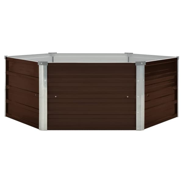 vidaXL Forhøyet hagebed brun 129x129x46 cm galvanisert stål