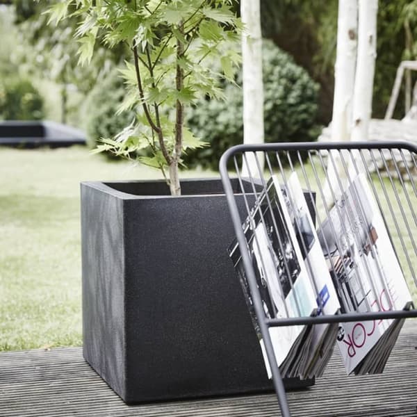 Capi Plantepotte Urban Smooth kvadratisk 40x40x40 cm svart KBL903