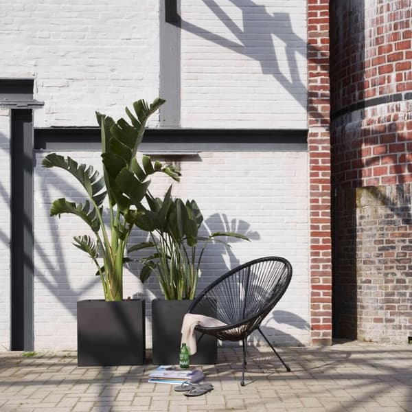 Capi Plantepotte Urban Smooth kvadratisk 40x40x40 cm svart KBL903