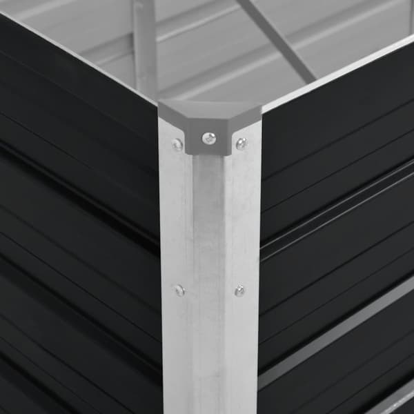vidaXL hævet plantekasse 320x80x77 cm galvaniseret stål antracitgrå